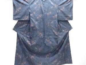 未使用品　平安人物・草花模様織り出し本場泥大島紬着物(9マルキ)